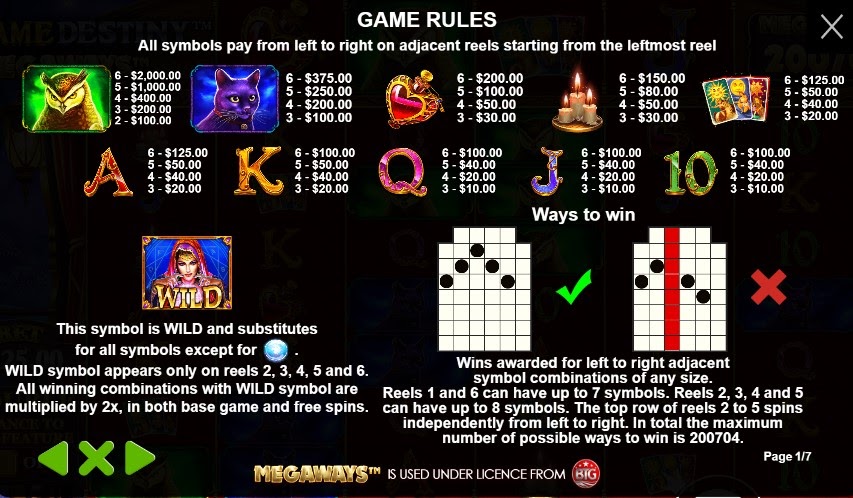 Madame Destiny Megaways Game Rules
